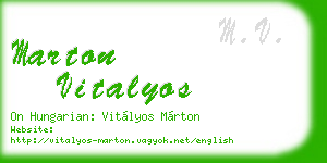 marton vitalyos business card