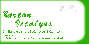 marton vitalyos business card